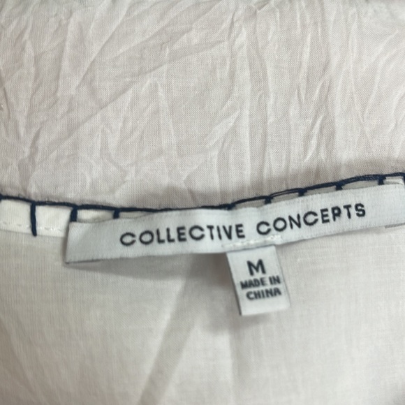 Collective Concepts White with Blue Embroidery size M - Picture 5 of 6